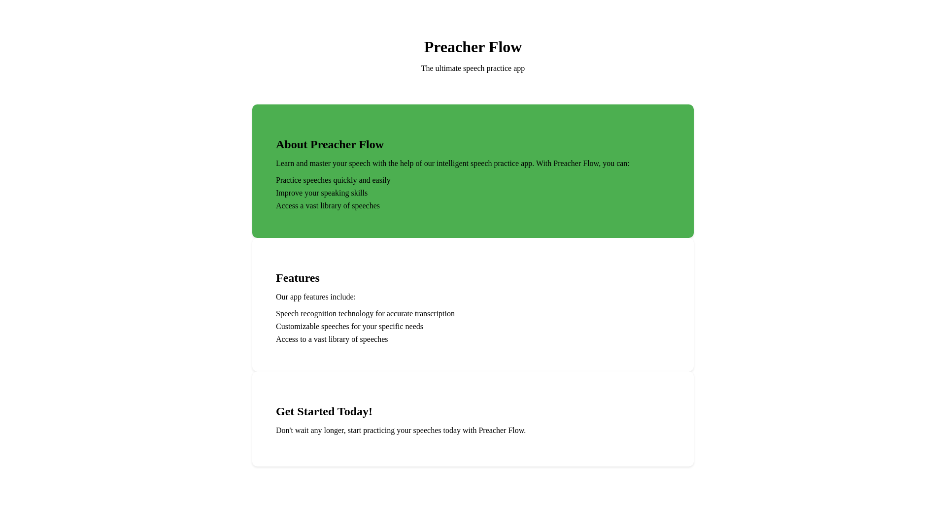 website screenshot of https://preacherflow.app/