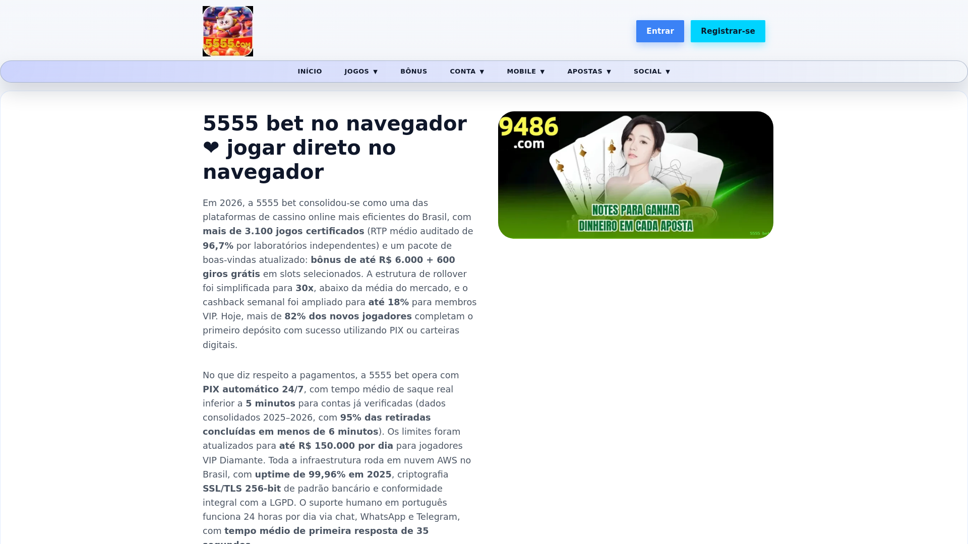 website screenshot of https://5555bets1.com/