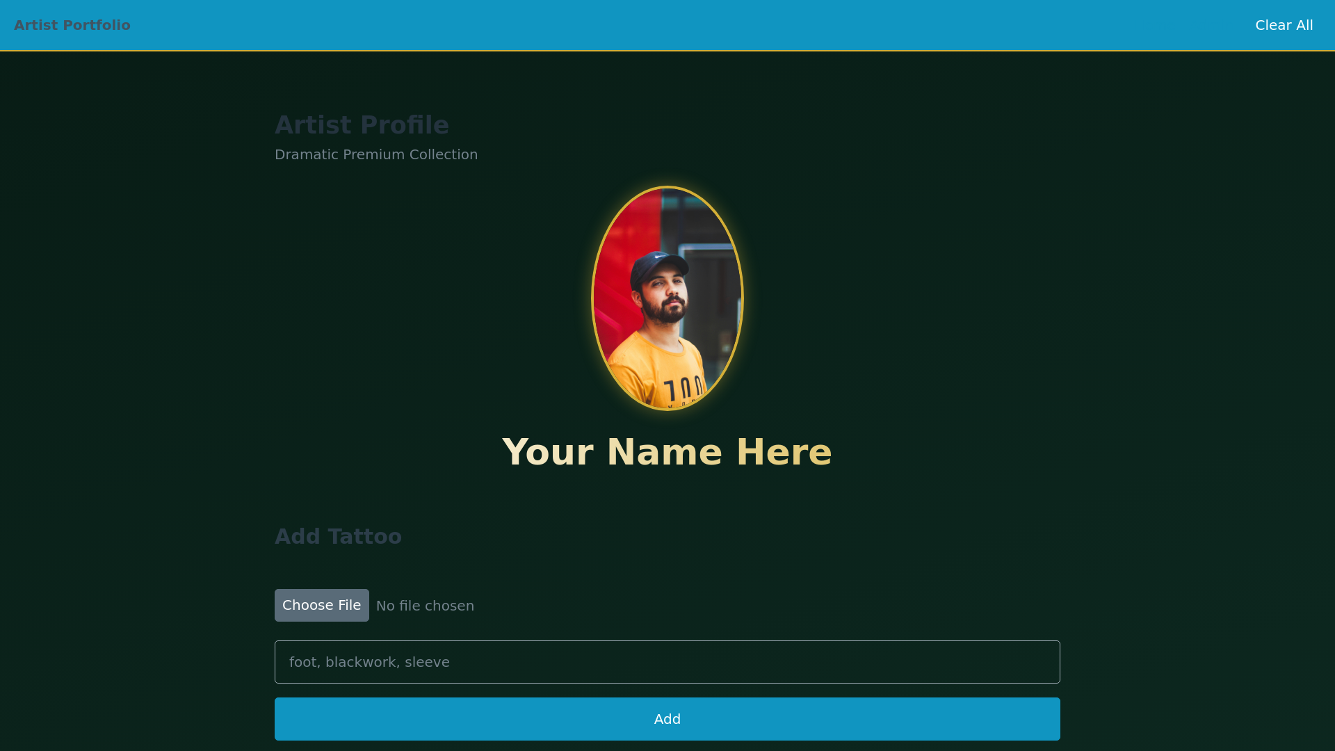 website screenshot of https://artist-profile.pages.dev/