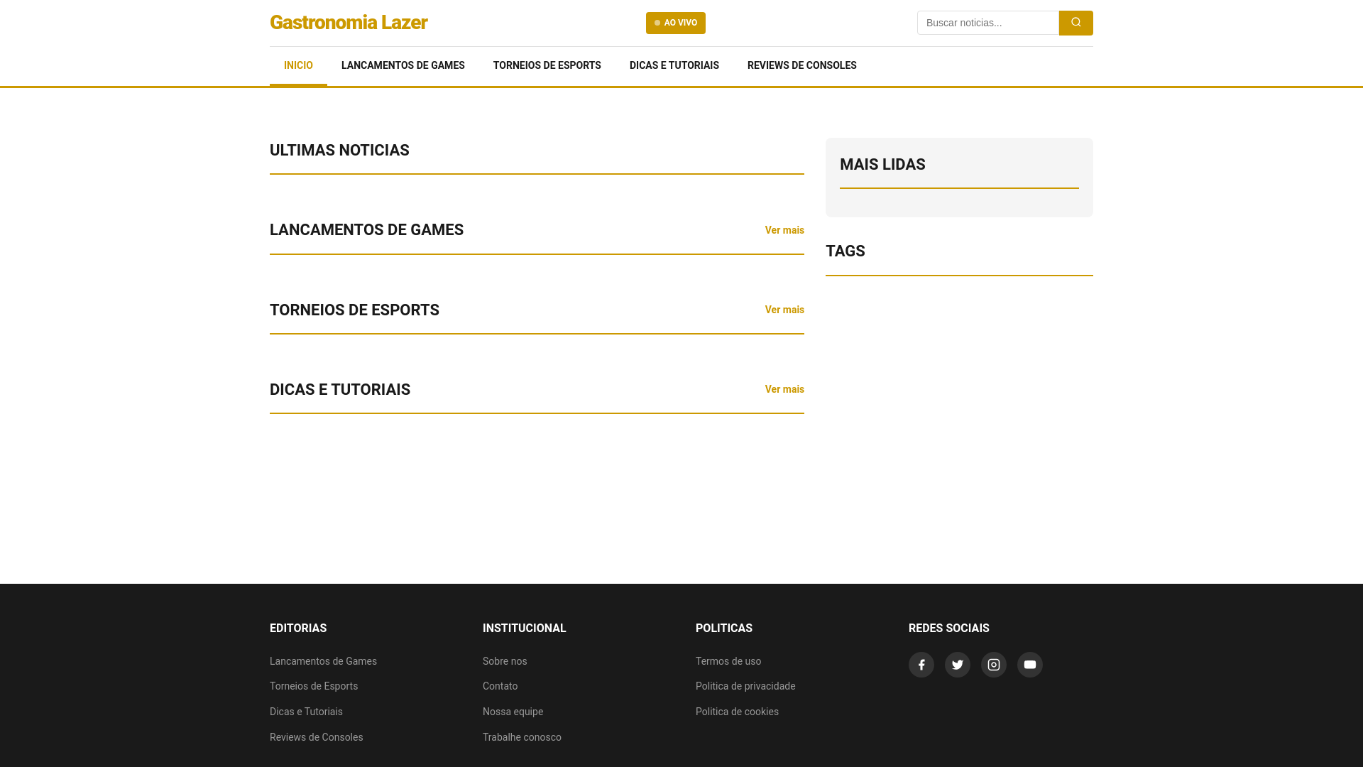 website screenshot of https://gastronomialazer1.com