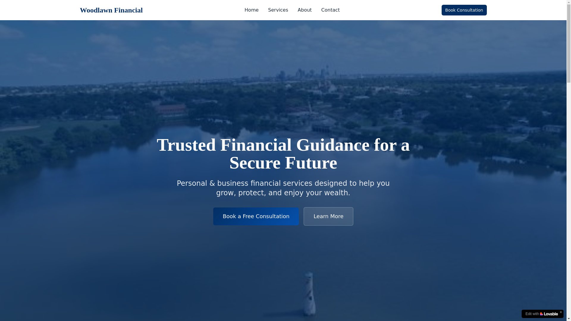 website screenshot of https://woodlawnfinancial.com/