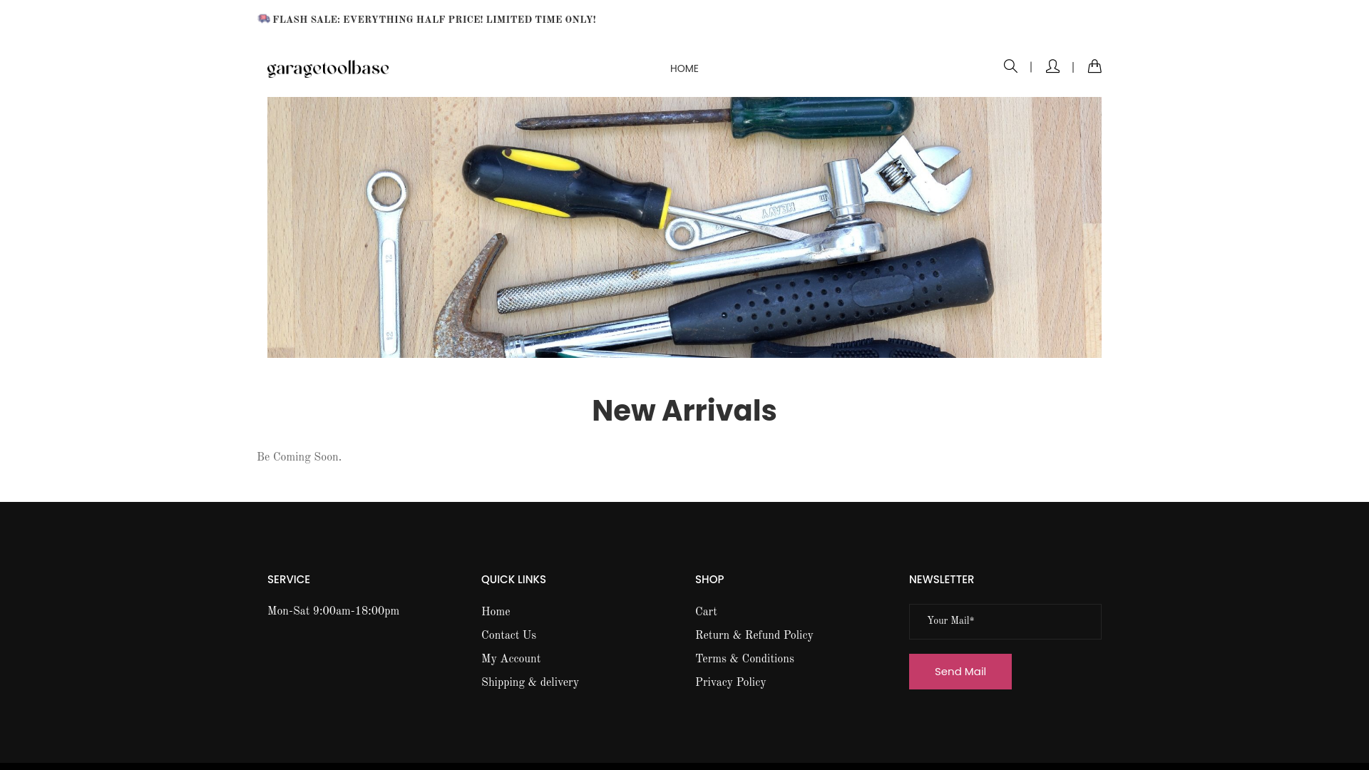 website screenshot of https://garagetoolbase.com/