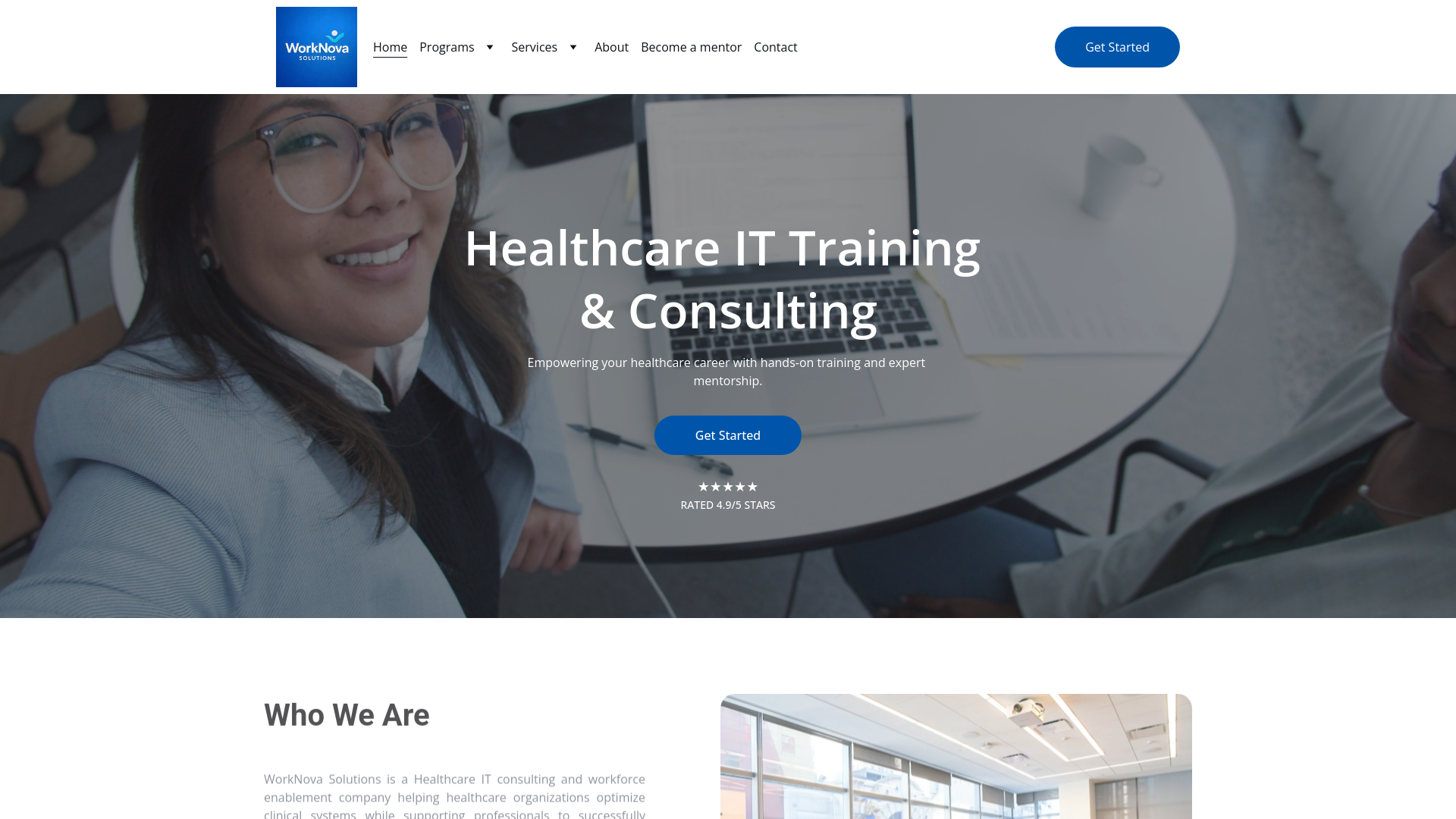 website screenshot of https://worknovasolutions.com/