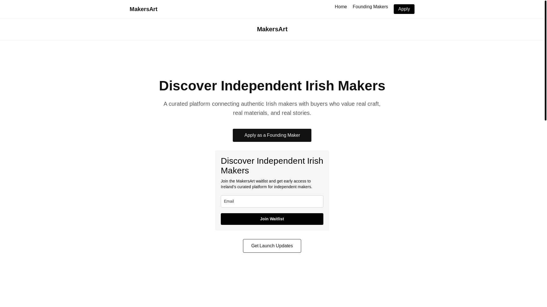website screenshot of https://makersart.eu/