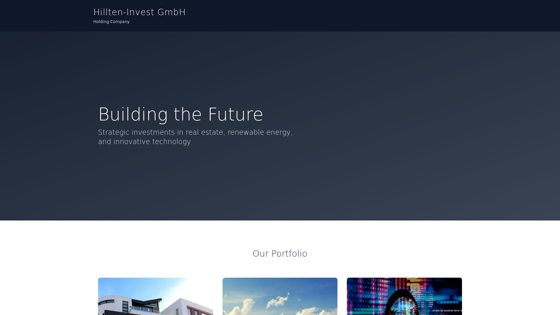 website screenshot of https://hillten-invest.de/