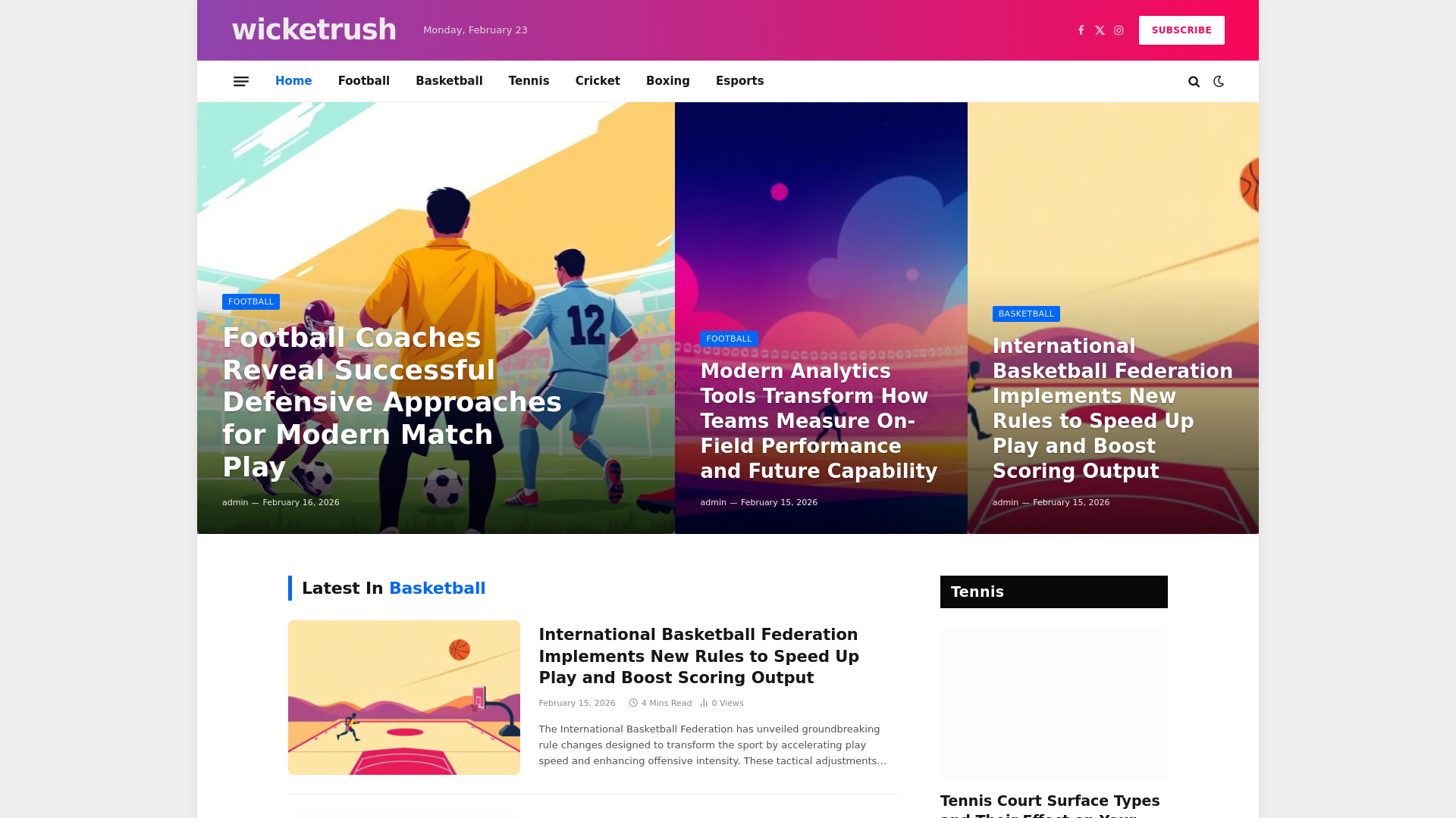 website screenshot of https://wicketrush.co.uk/