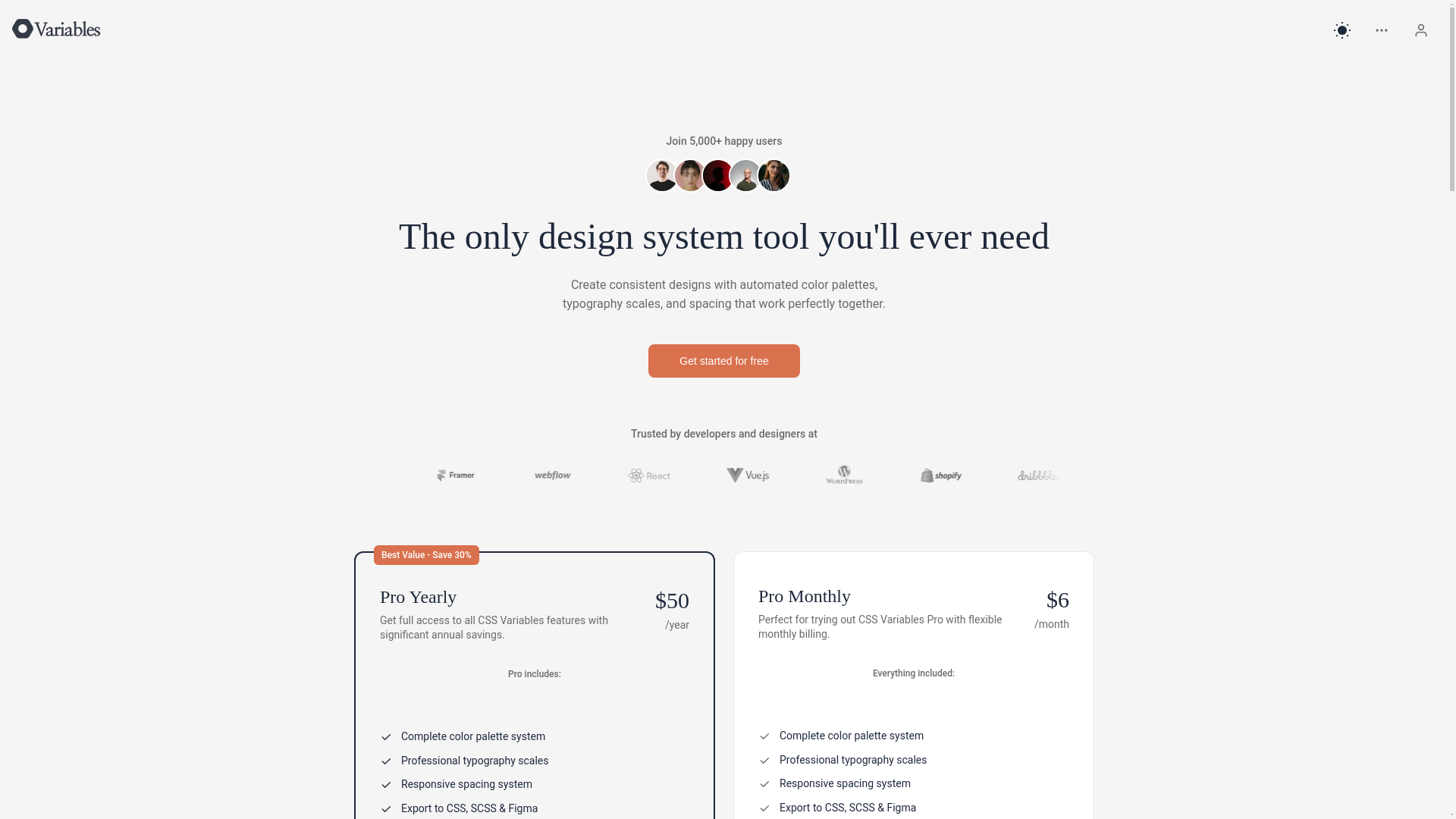 website screenshot of https://css-variables.pages.dev/