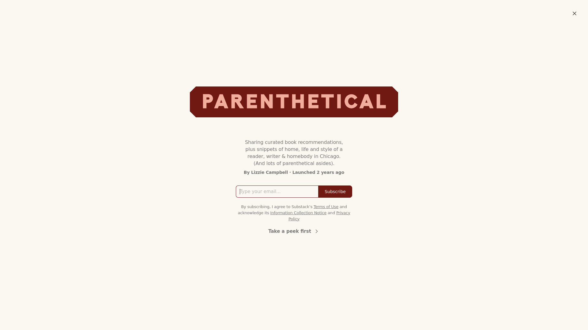 website screenshot of https://parentheticalmag.com/
