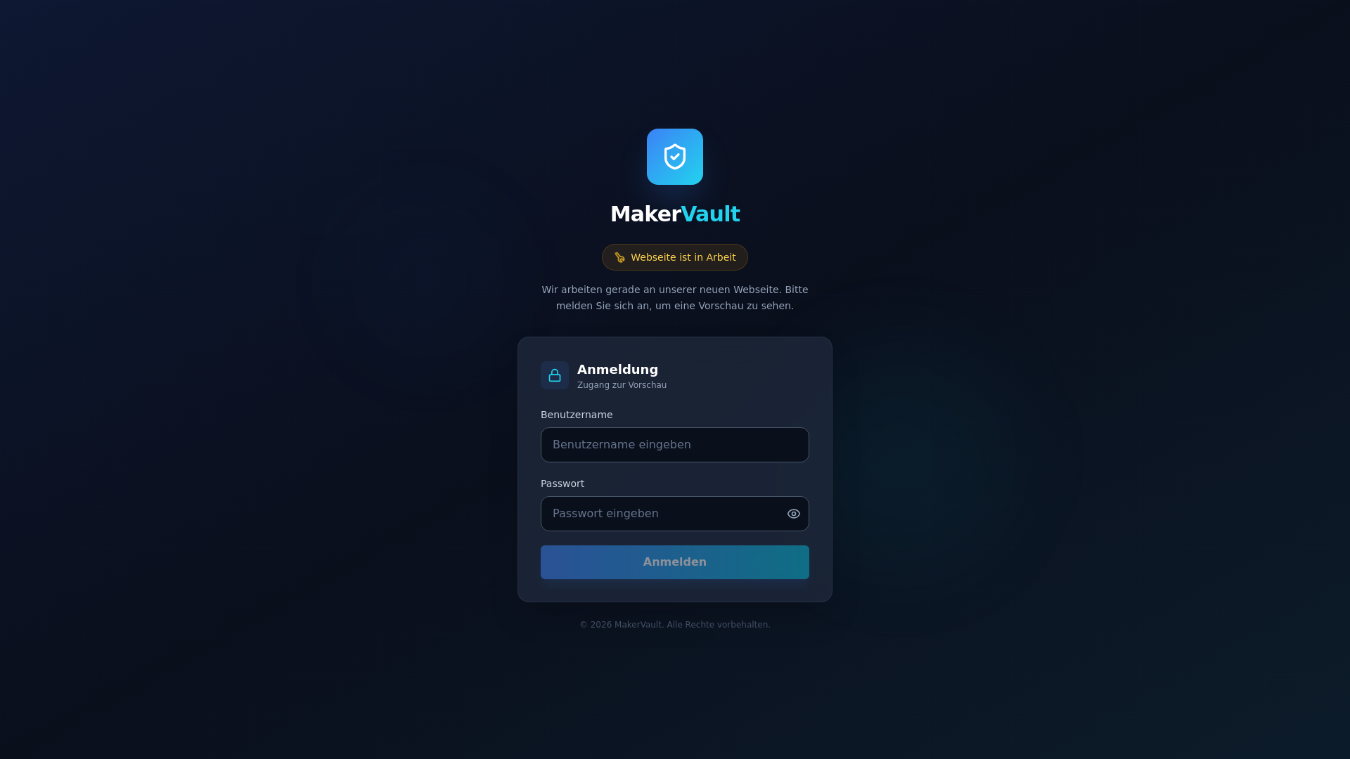 website screenshot of https://makervault.de/