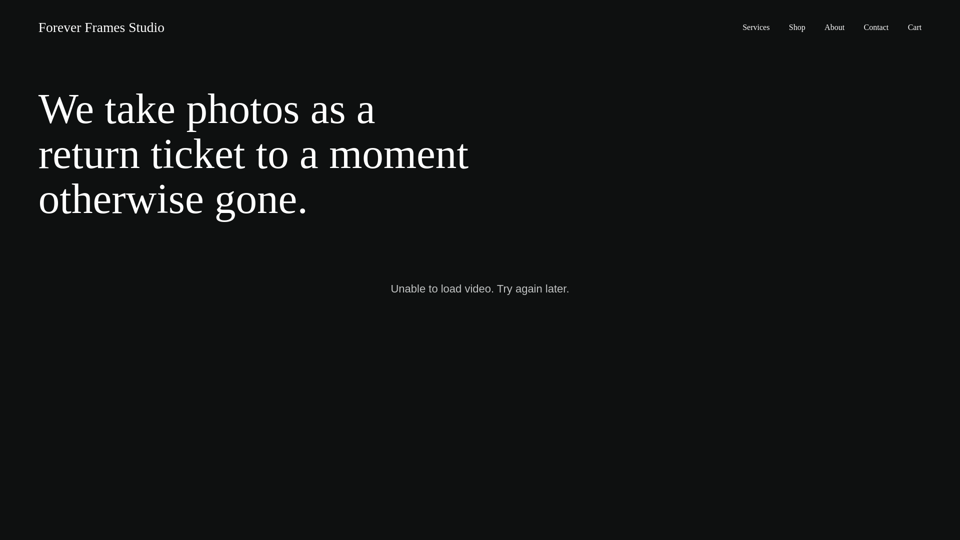 website screenshot of https://foreverframesstudio.co.uk/