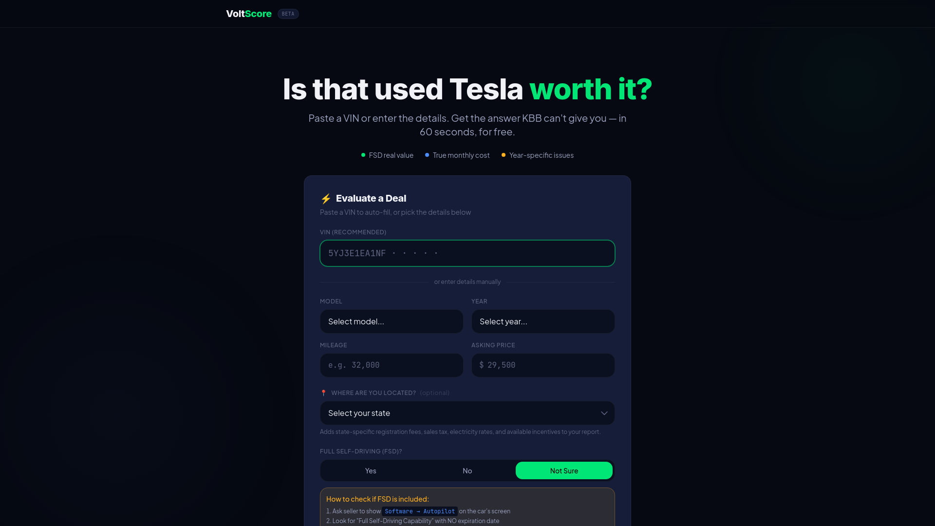 website screenshot of https://voltscore.io