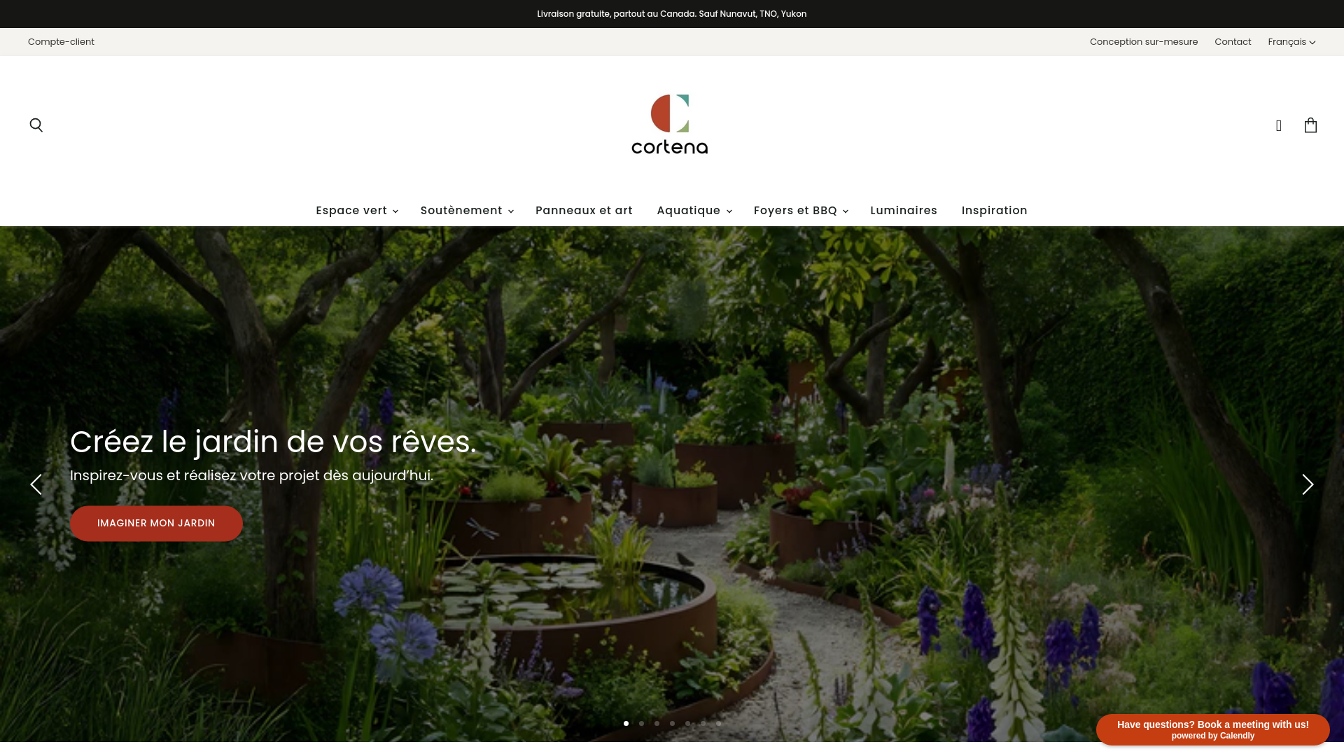 website screenshot of https://ateliercortena.ca/