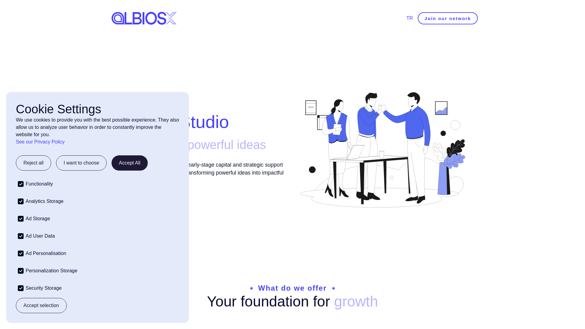 website screenshot of https://olbios-startups.com