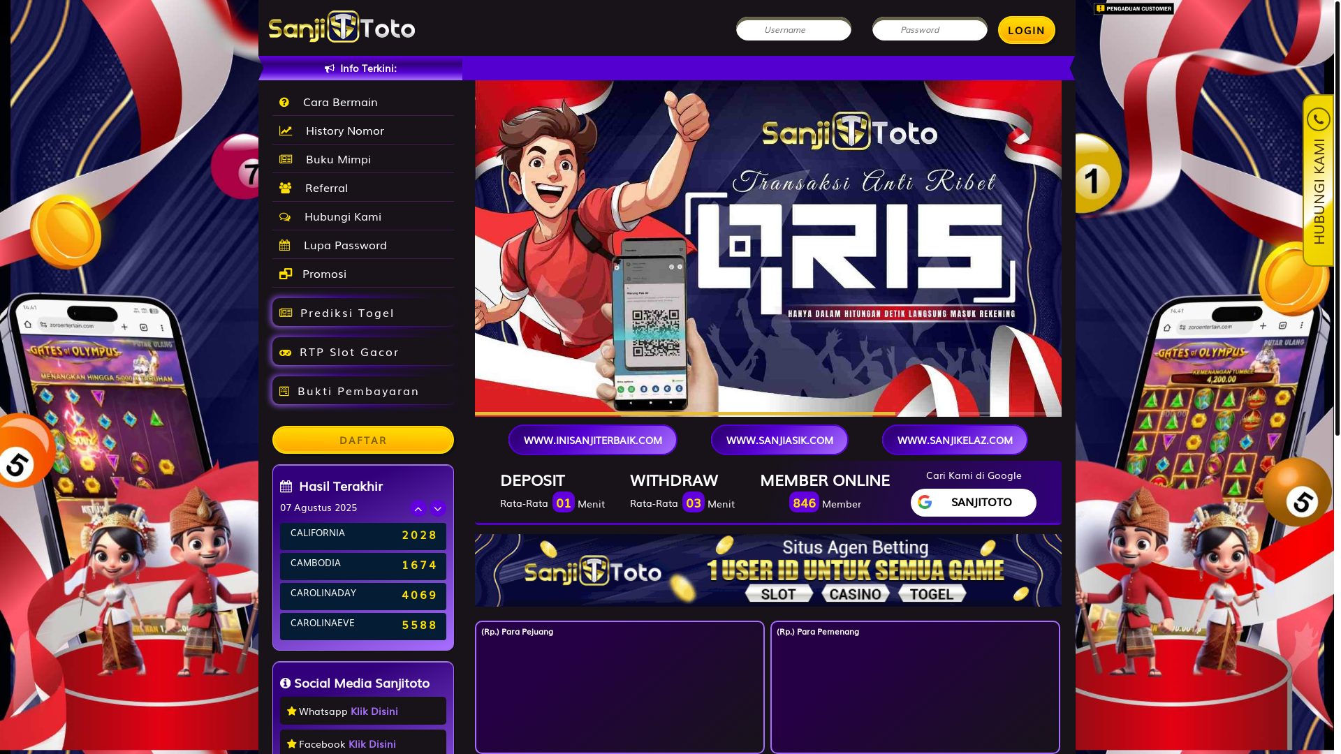 website screenshot of https://sanjitotocuy.com/
