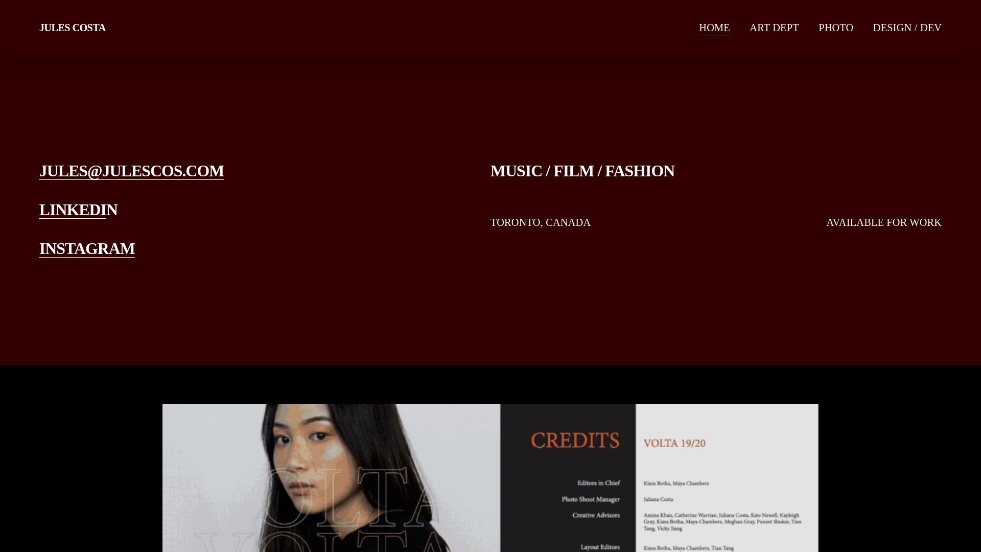 website screenshot of https://julescos.com