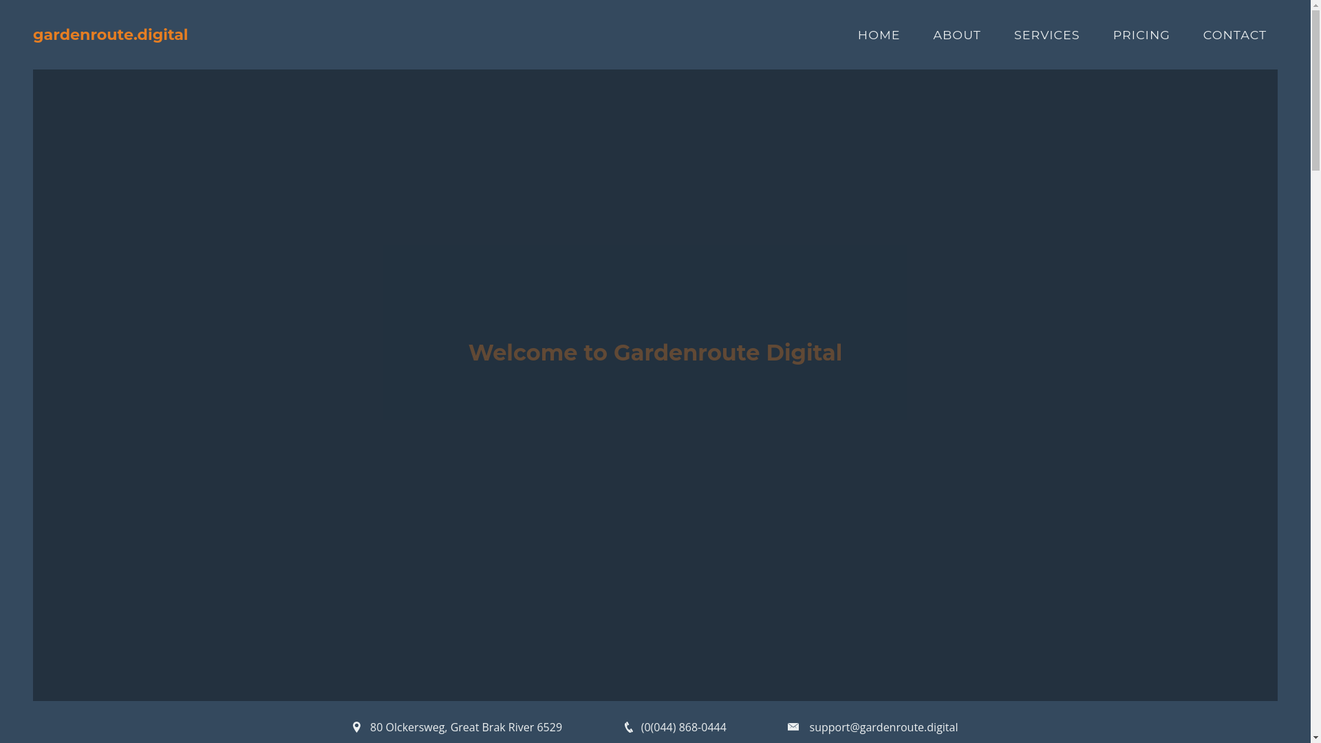 website screenshot of https://gardenroute.digital/