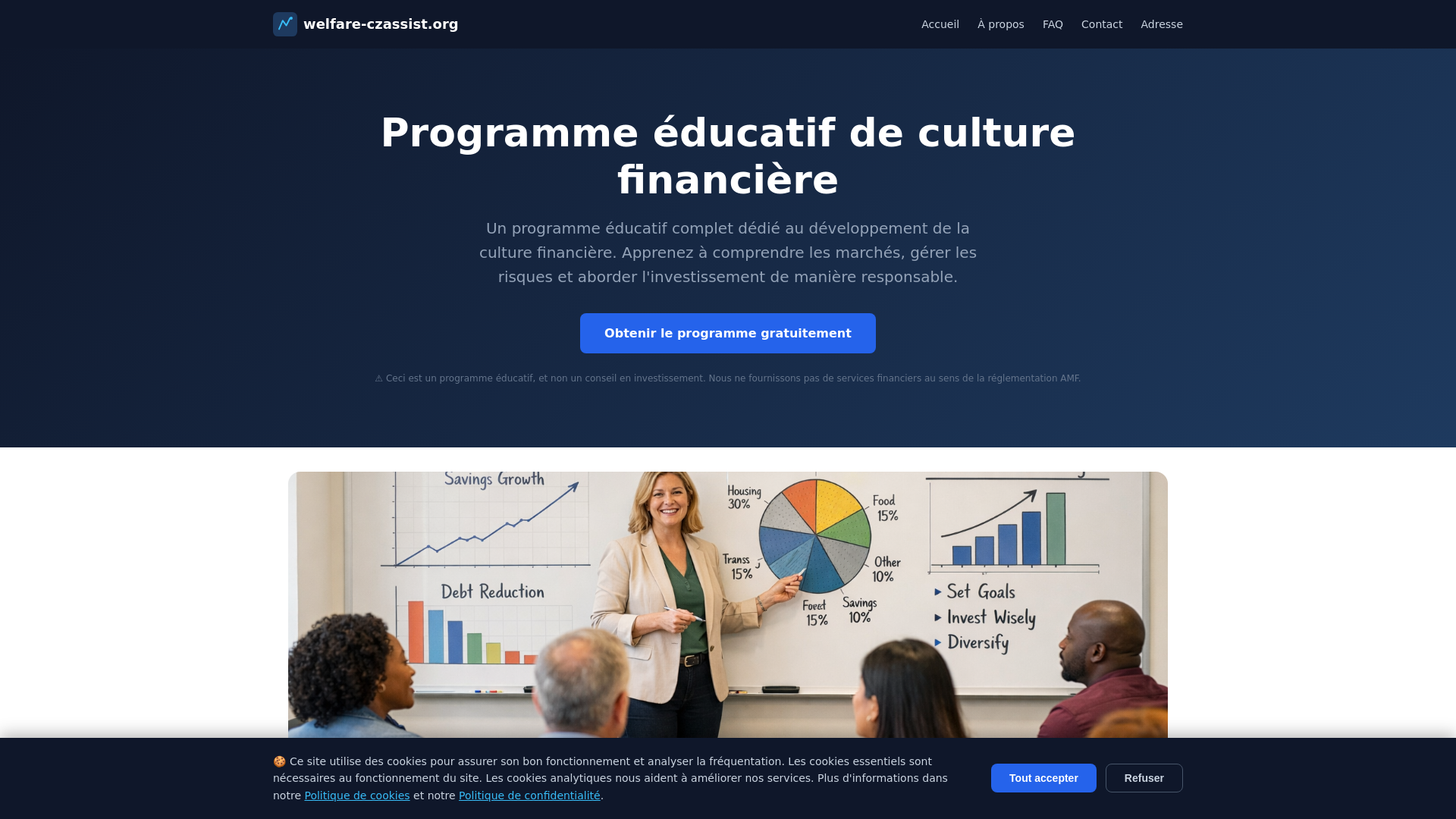 website screenshot of https://welfare-czassist.org
