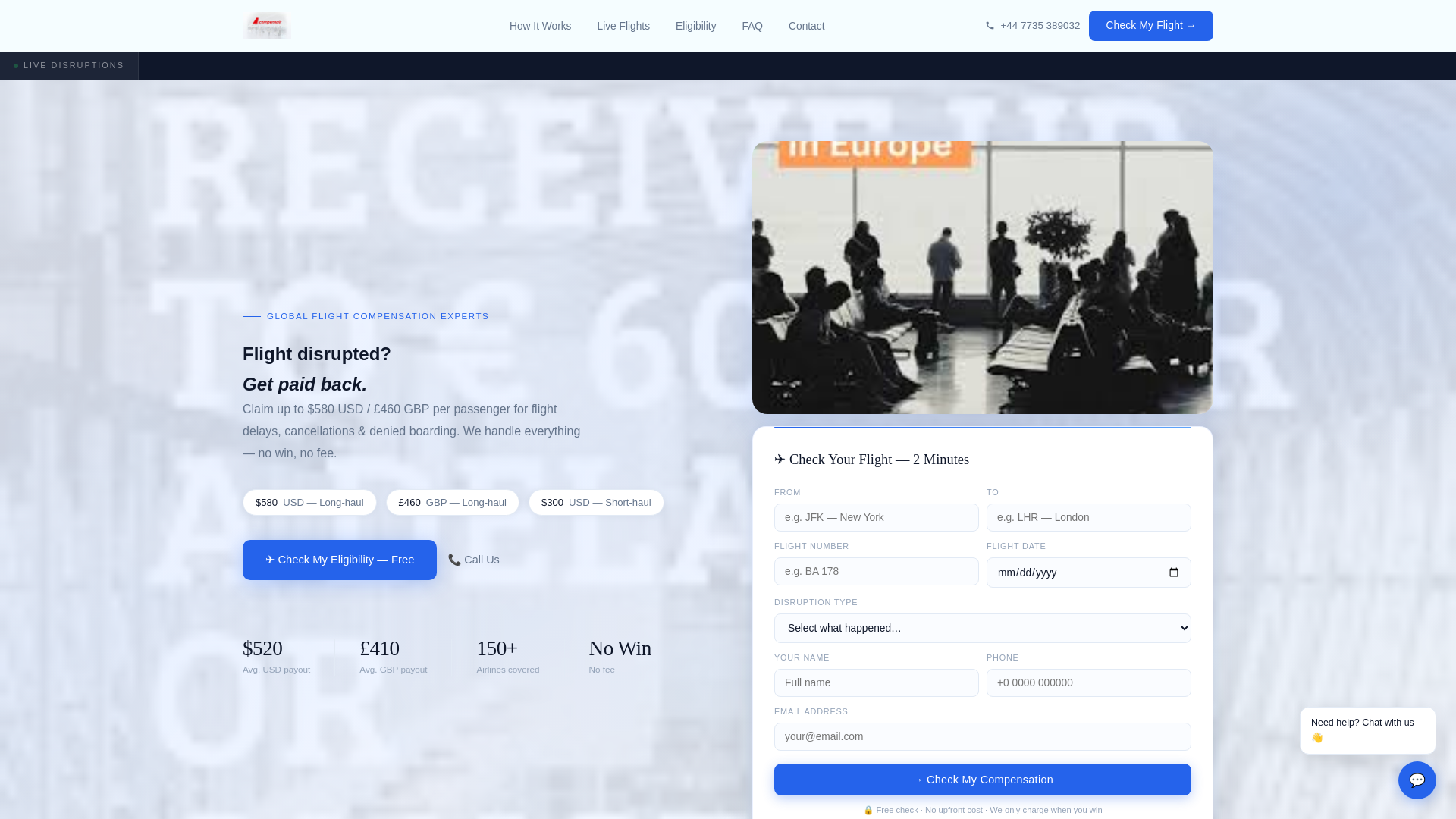 website screenshot of https://compensaiir.co.uk/
