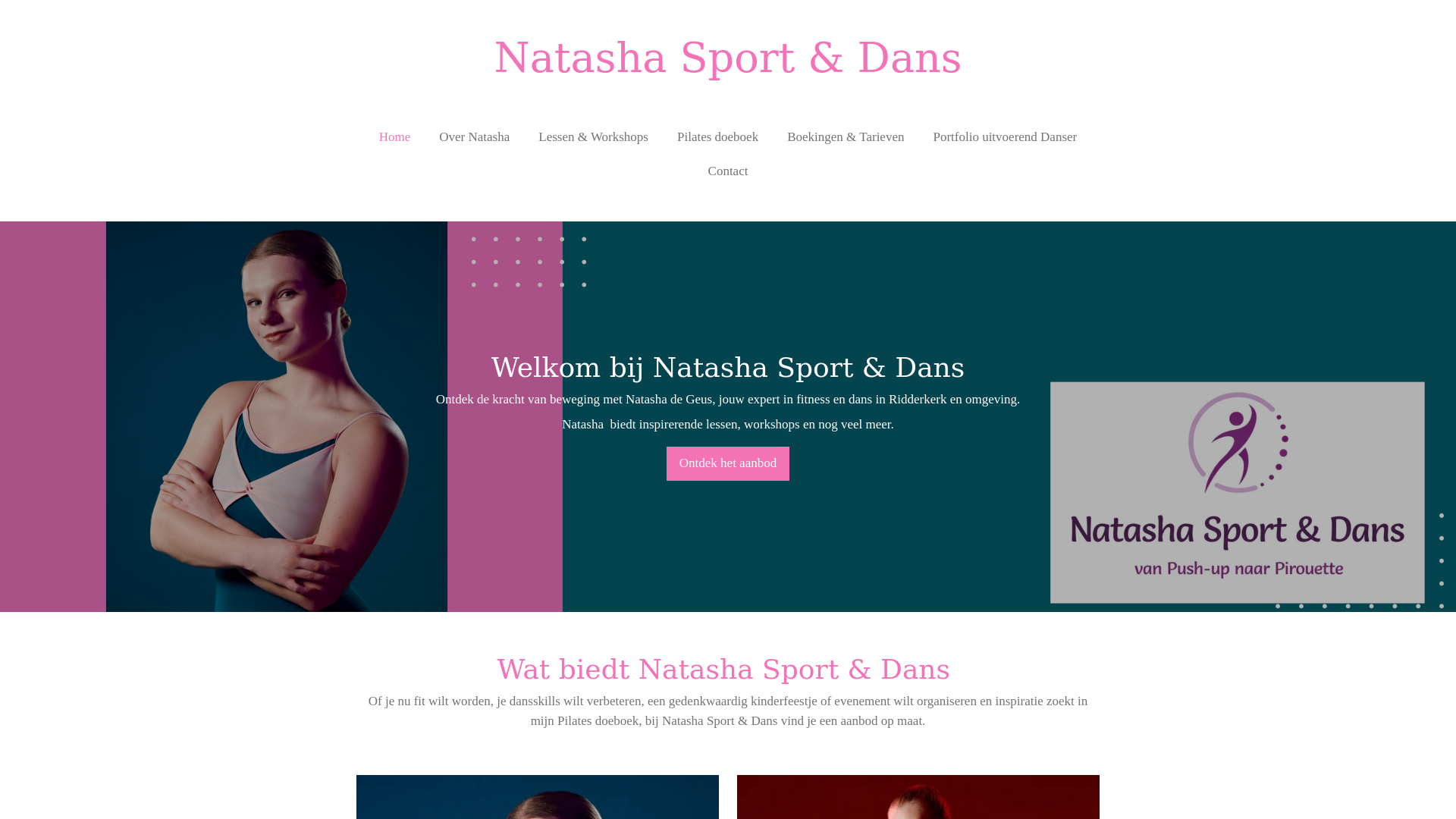 website screenshot of https://natashasportendans.nl/