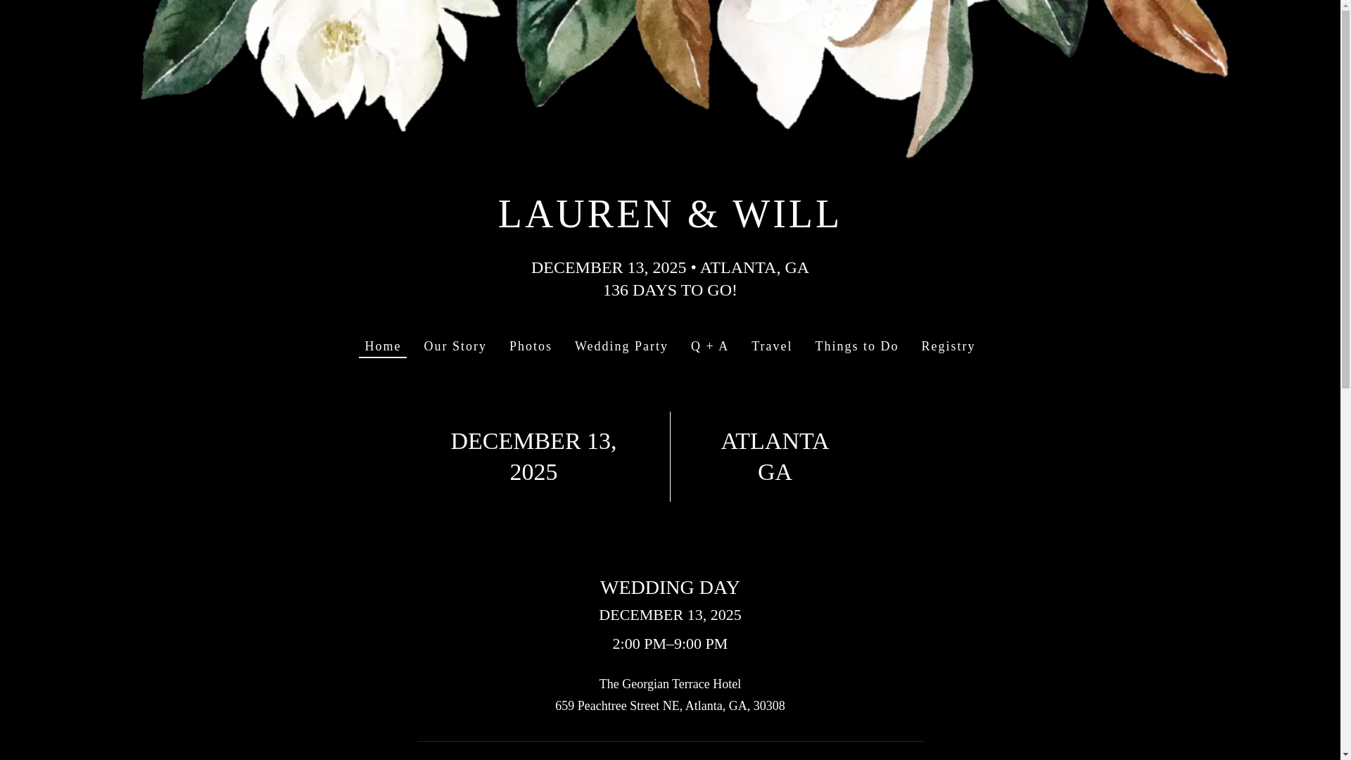 website screenshot of https://laurenandwillwedding.com/