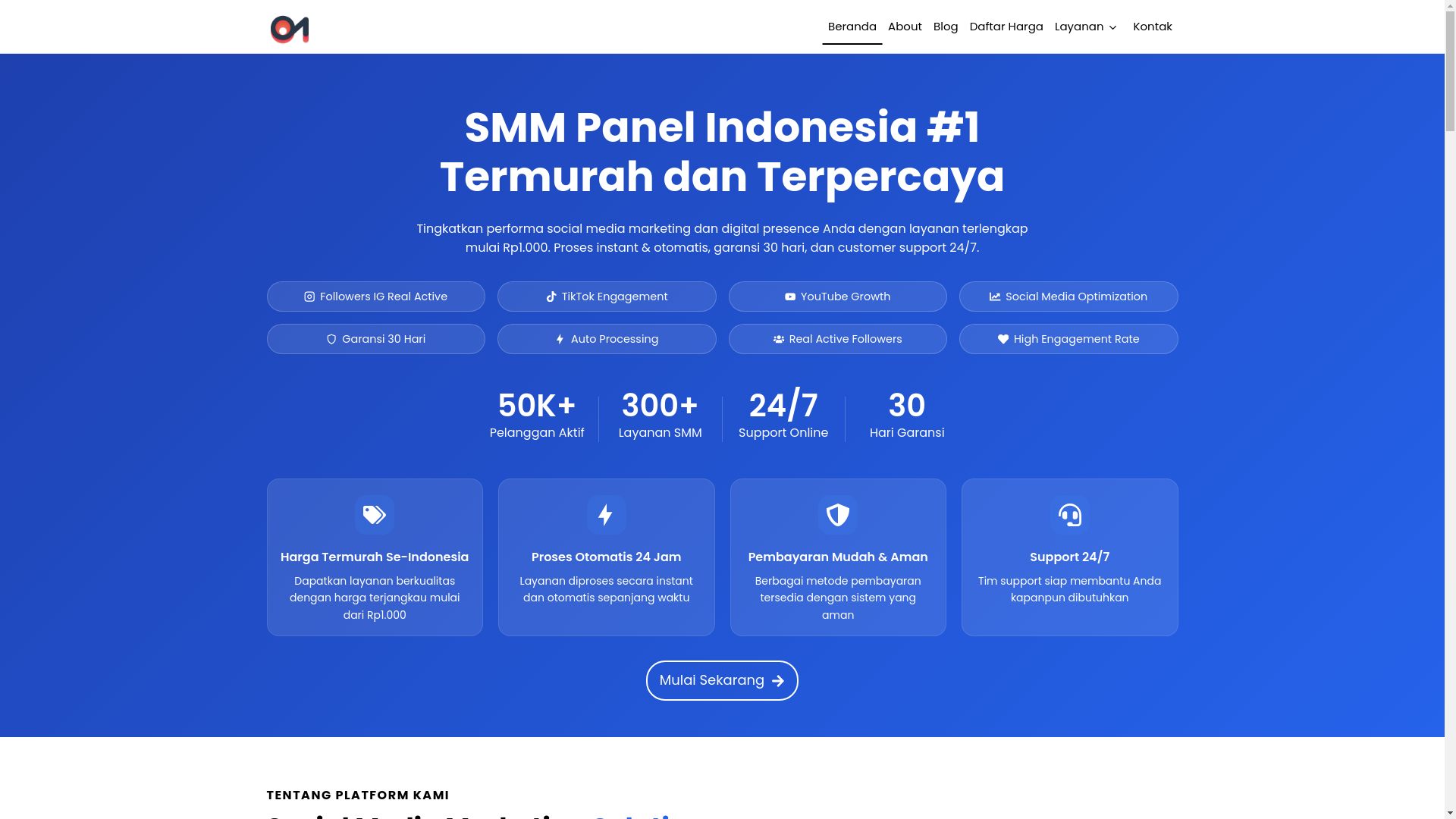 website screenshot of https://omsosmed.com/