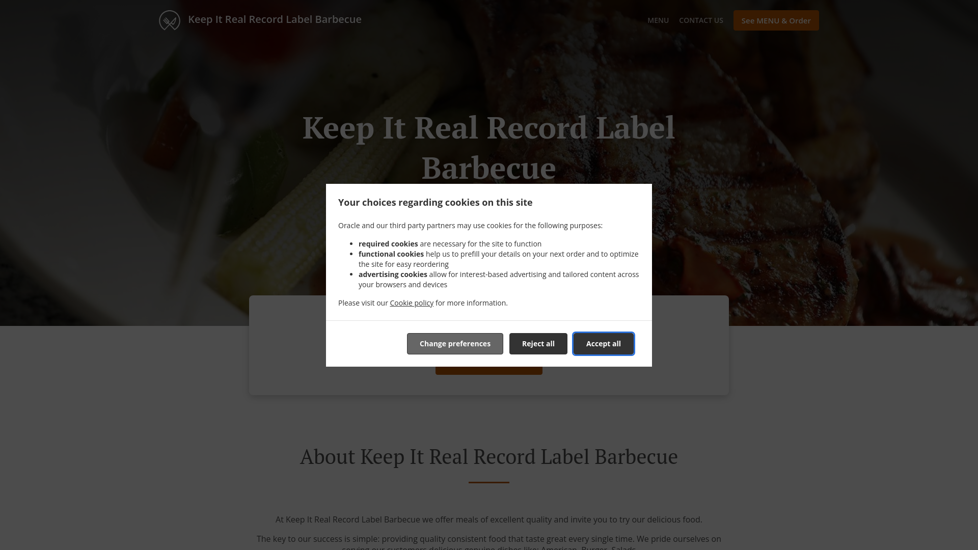 website screenshot of https://keepitrealrecordlabelbarbecue.com/
