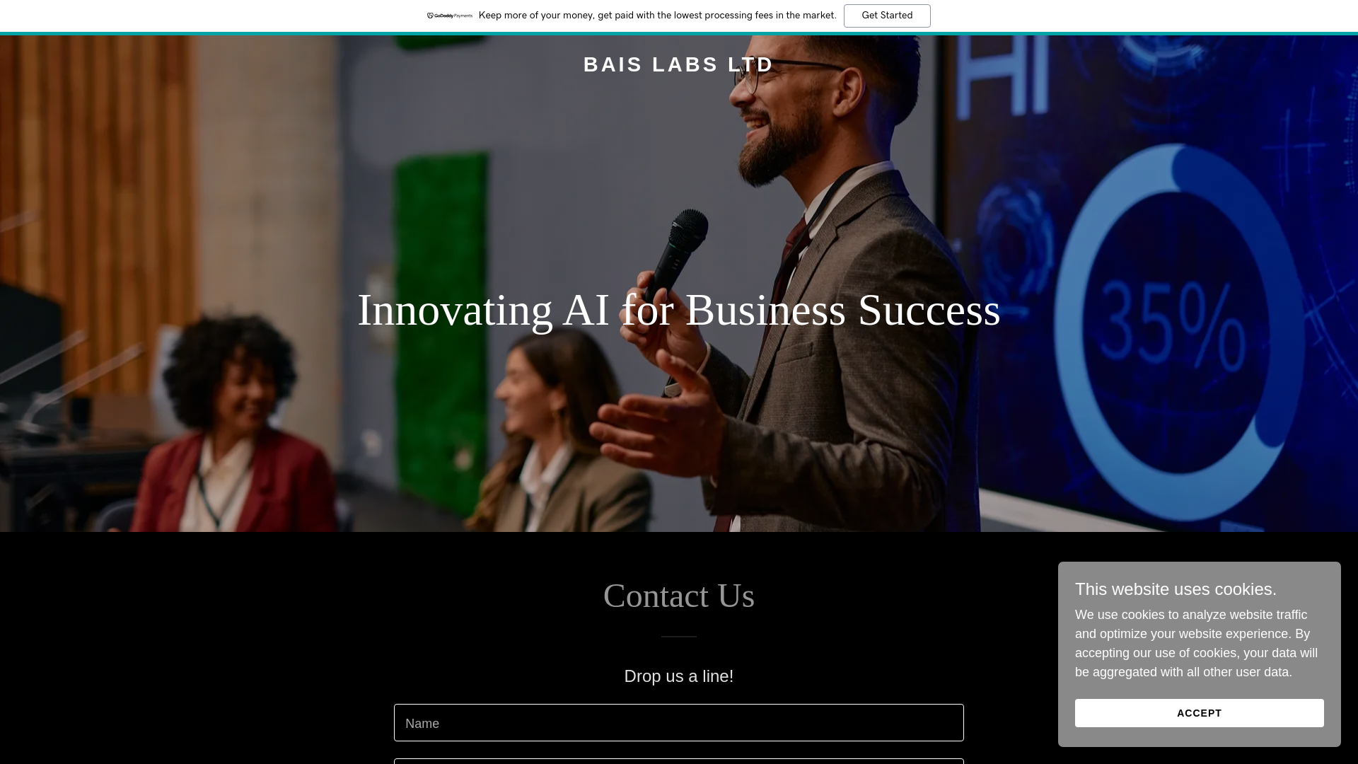 website screenshot of https://baislabs.com/