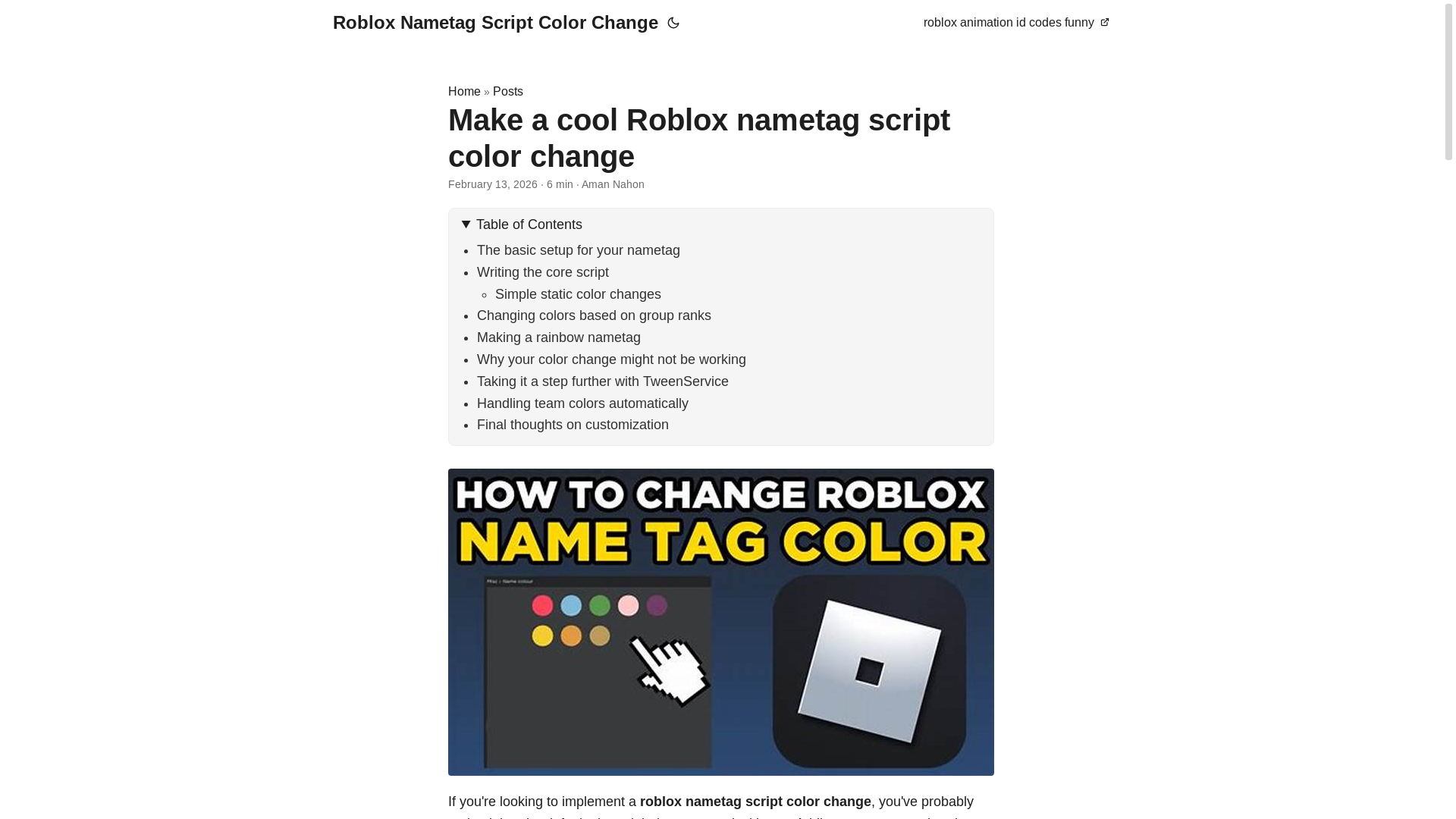 website screenshot of https://roblox-nametag-script-color-change.pages.dev/