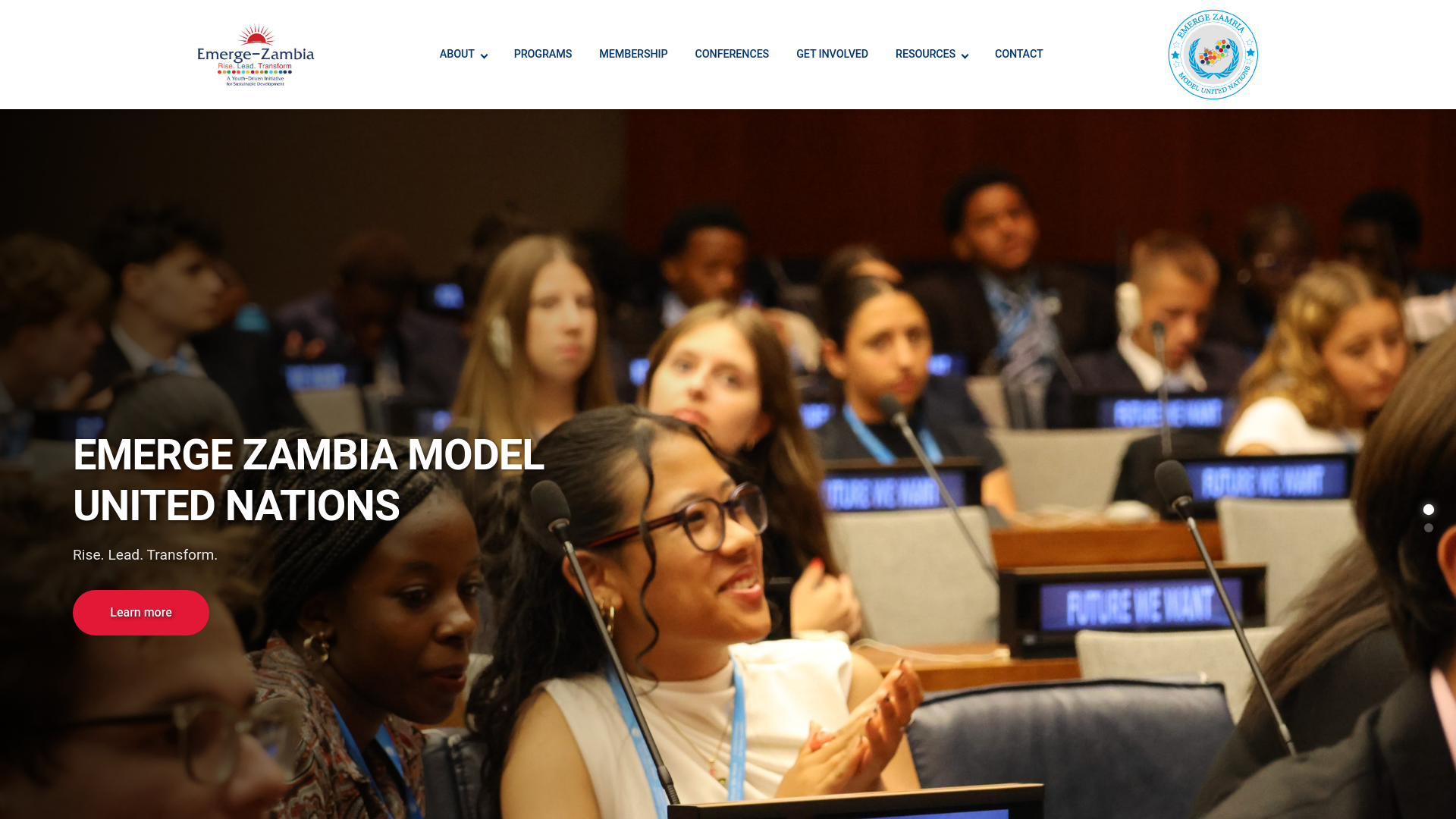 website screenshot of https://emergeimpact.org/