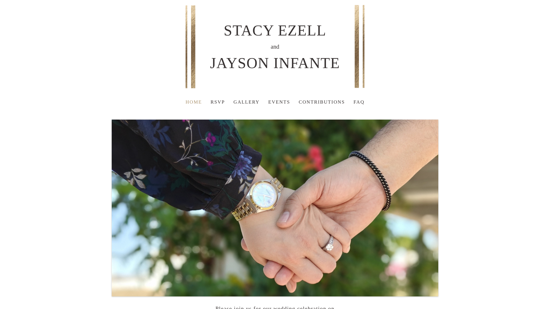 website screenshot of https://stacyandjayson.com/