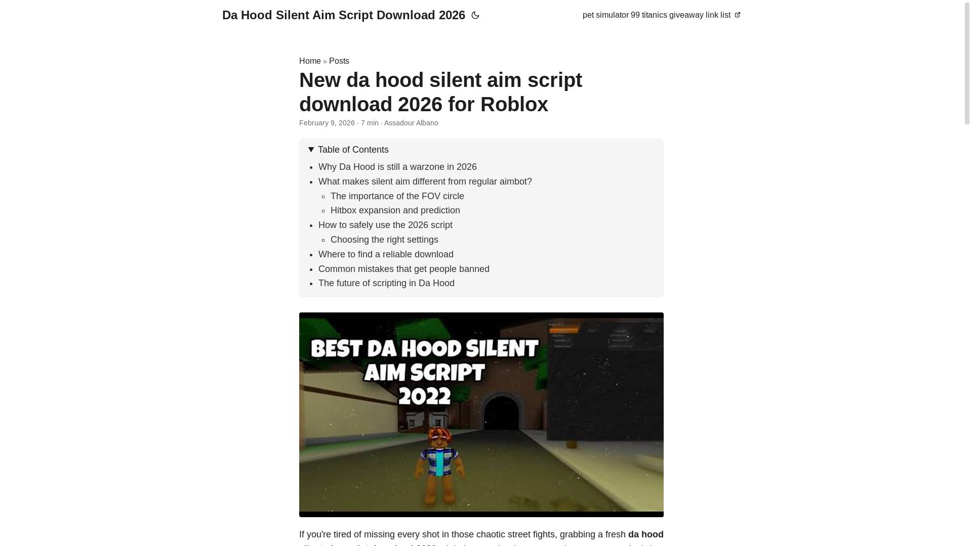 website screenshot of https://da-hood-silent-aim-script-download-2026.pages.dev/