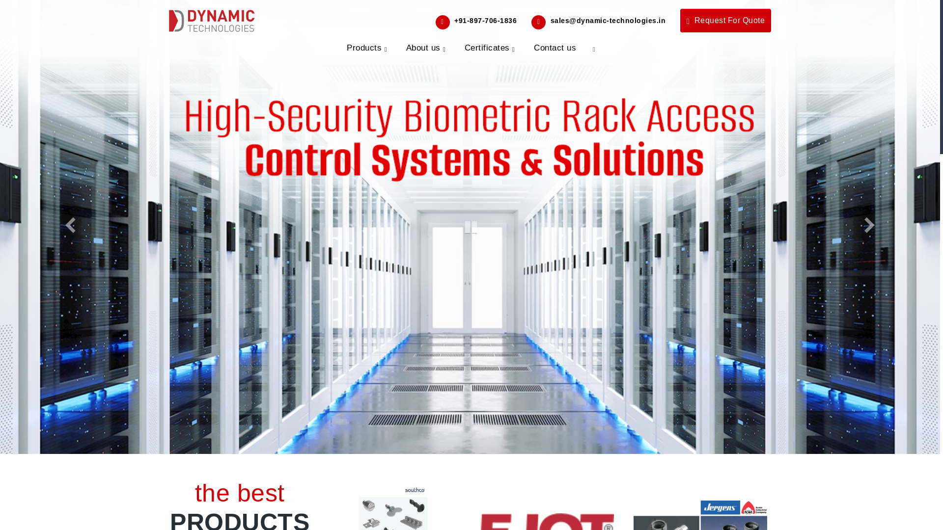 website screenshot of https://dynamictechnologys.in/