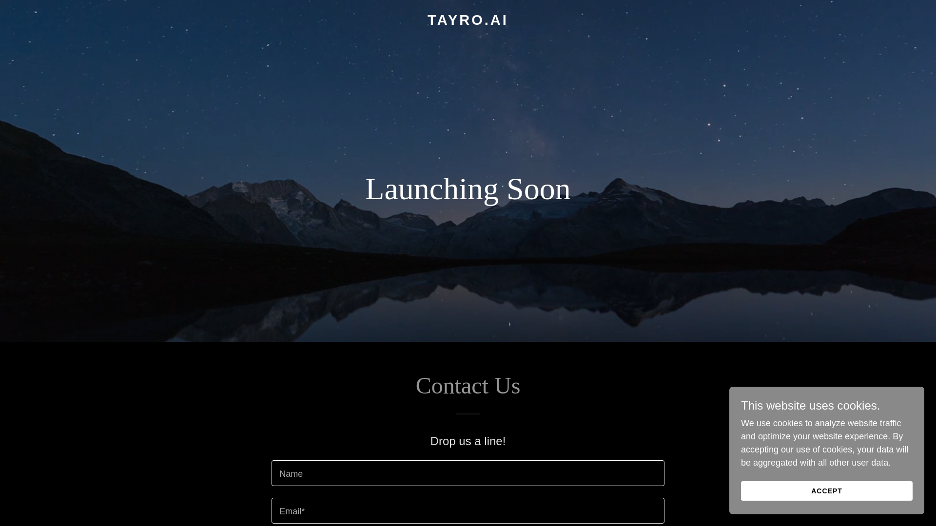 website screenshot of https://tayro.ai/