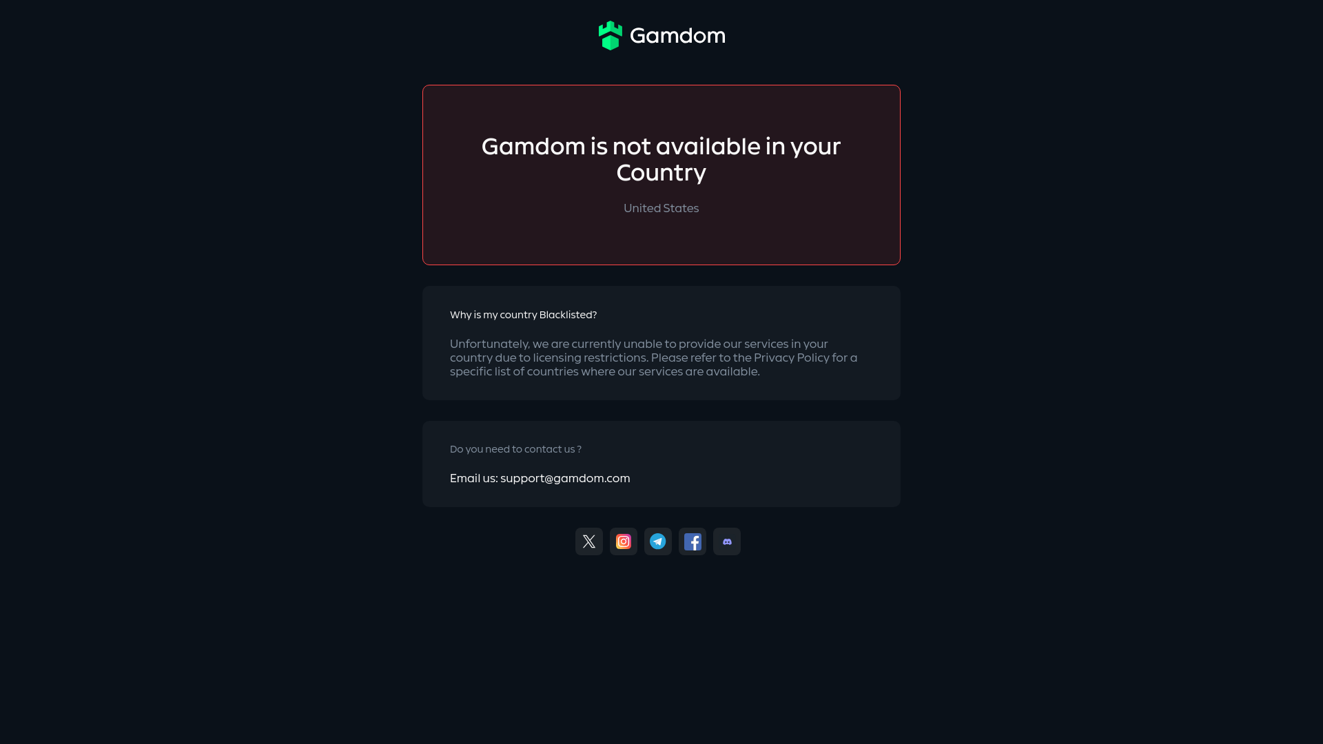 website screenshot of https://gamdom-rewards.com