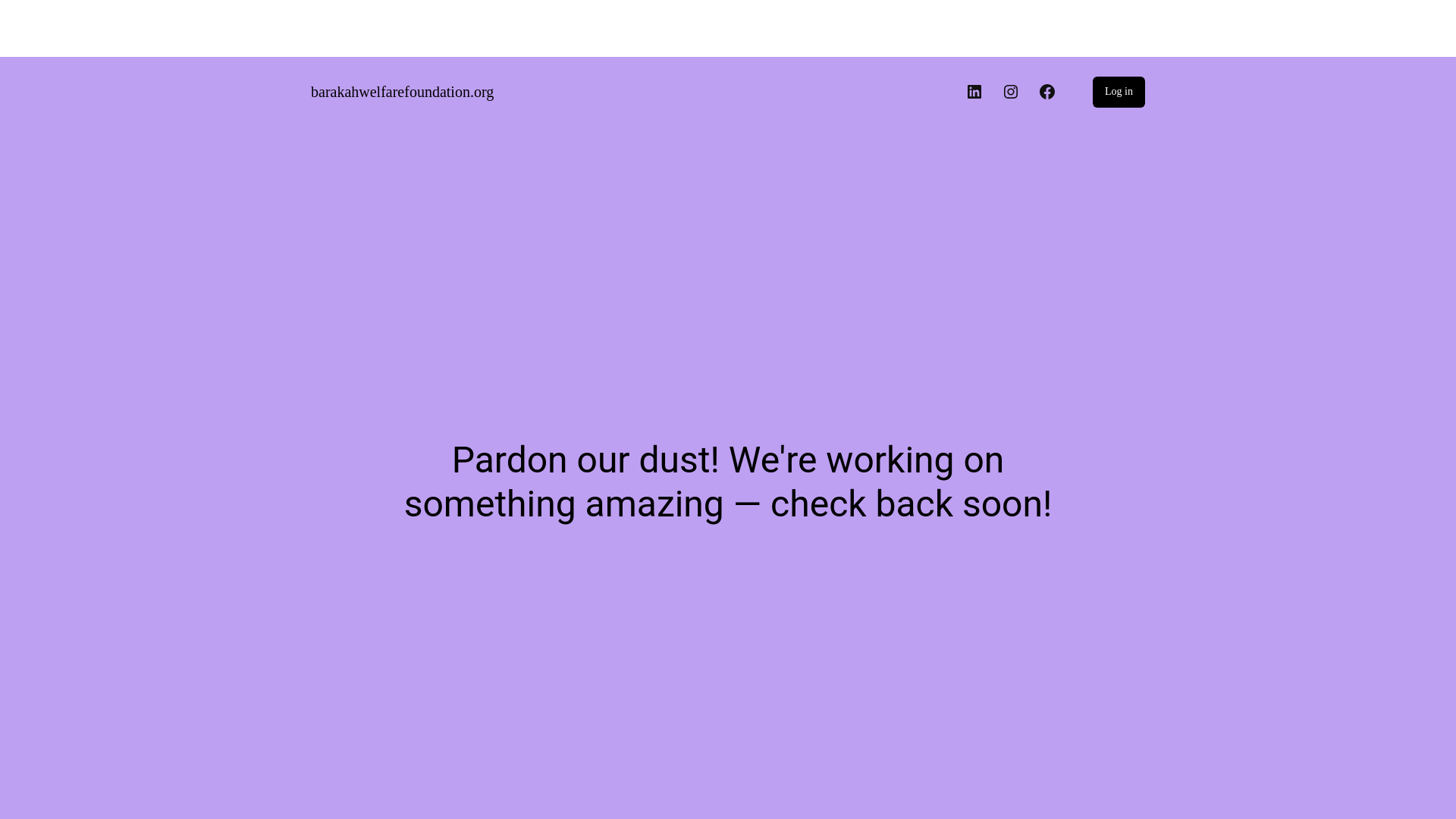 website screenshot of https://barakahwelfarefoundation.org/
