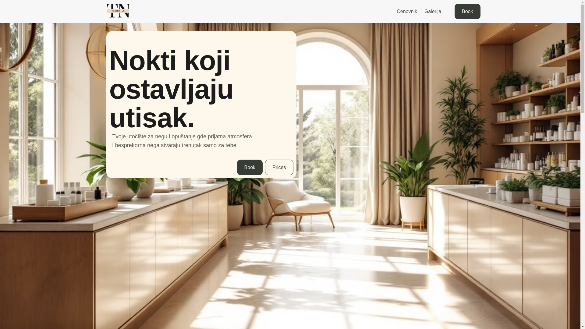 website screenshot of https://tamnails.rs/