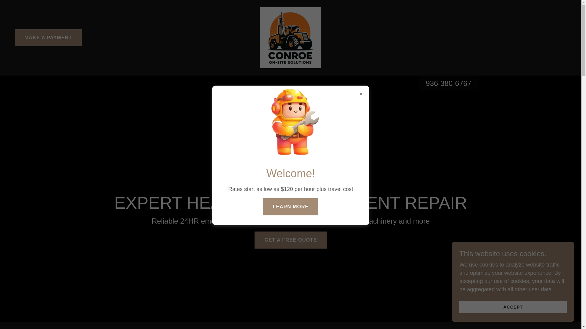 website screenshot of https://conroeonsite.solutions/