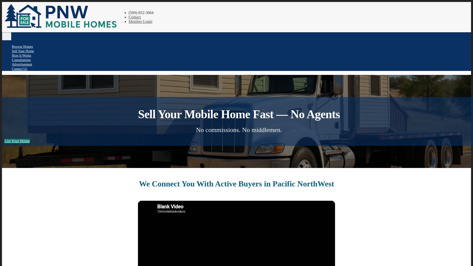 website screenshot of https://pnwmobilehomes.com/