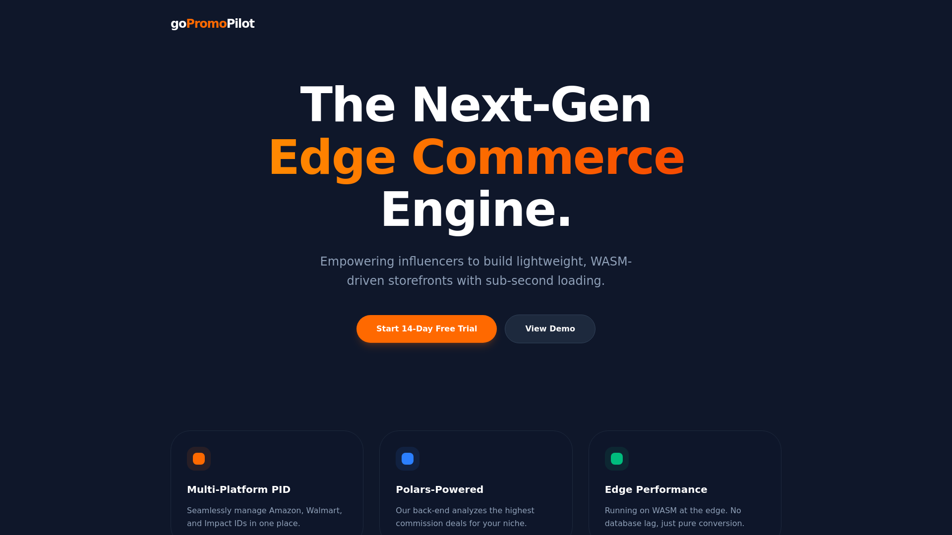 website screenshot of https://go-promo-pilot.pages.dev/