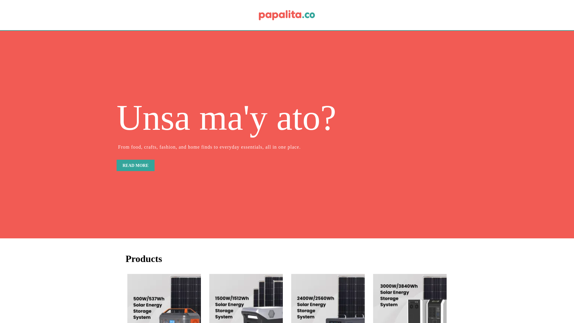 website screenshot of https://papalita.co/