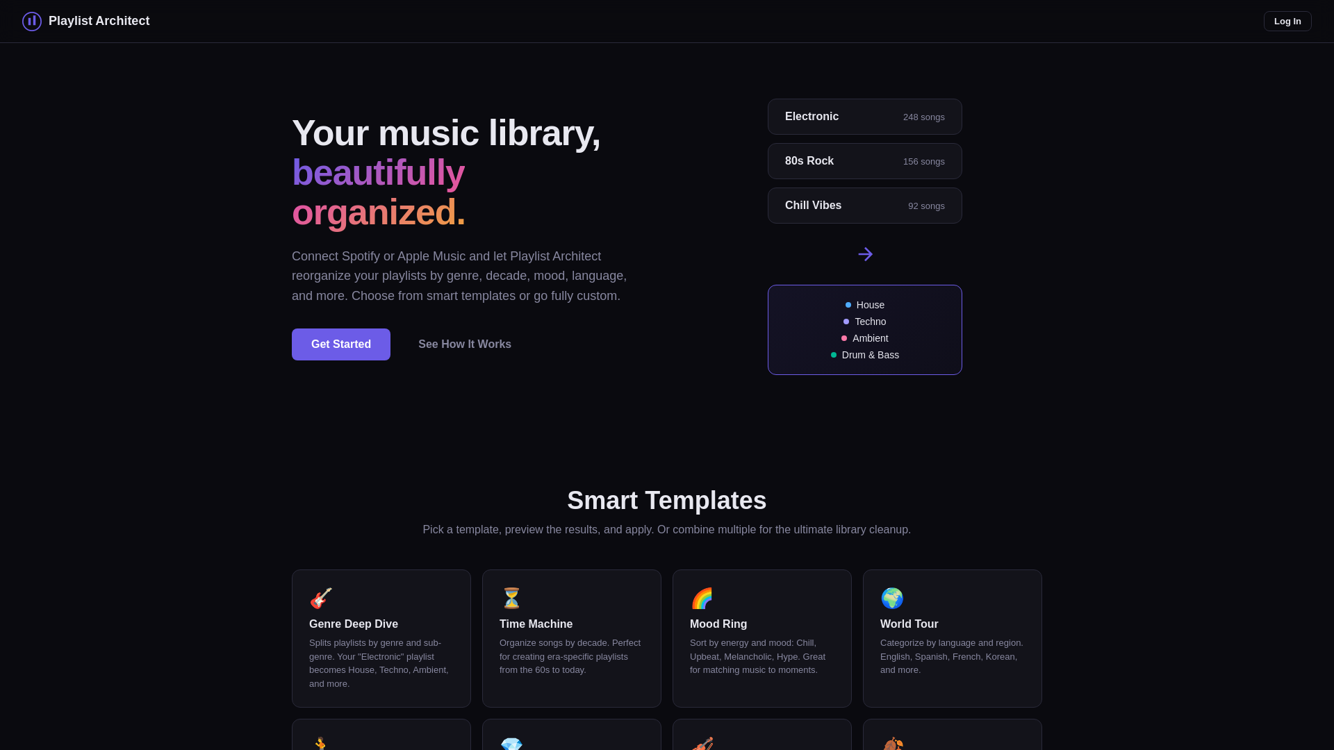 website screenshot of https://playlist-architect.pages.dev/