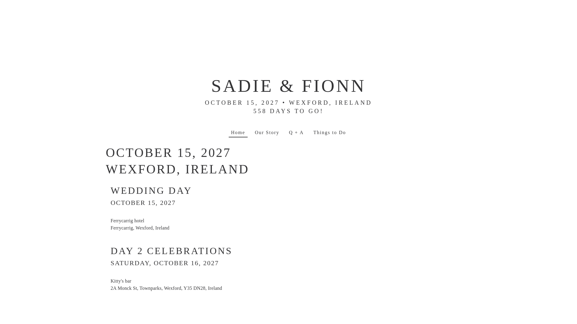 website screenshot of https://sadieandfionn.com/