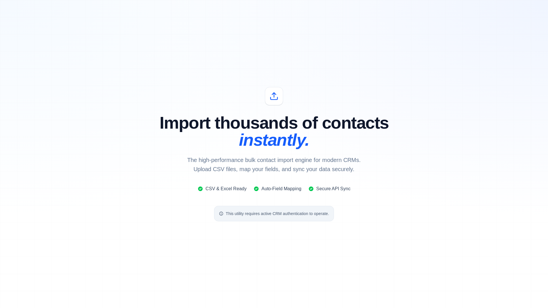 website screenshot of https://bulkcontactimport.com/