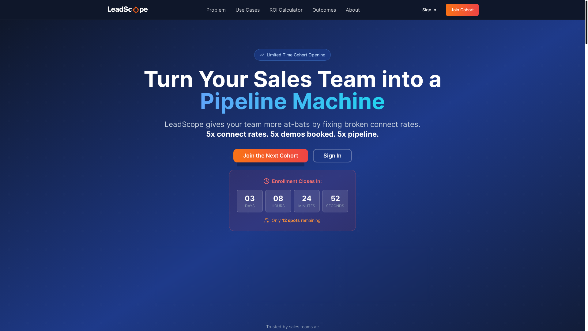 website screenshot of https://weareleadscope.com/
