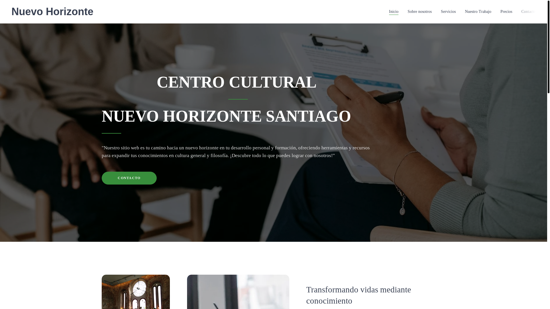 website screenshot of https://nuevohorizonte-santiago.cl/
