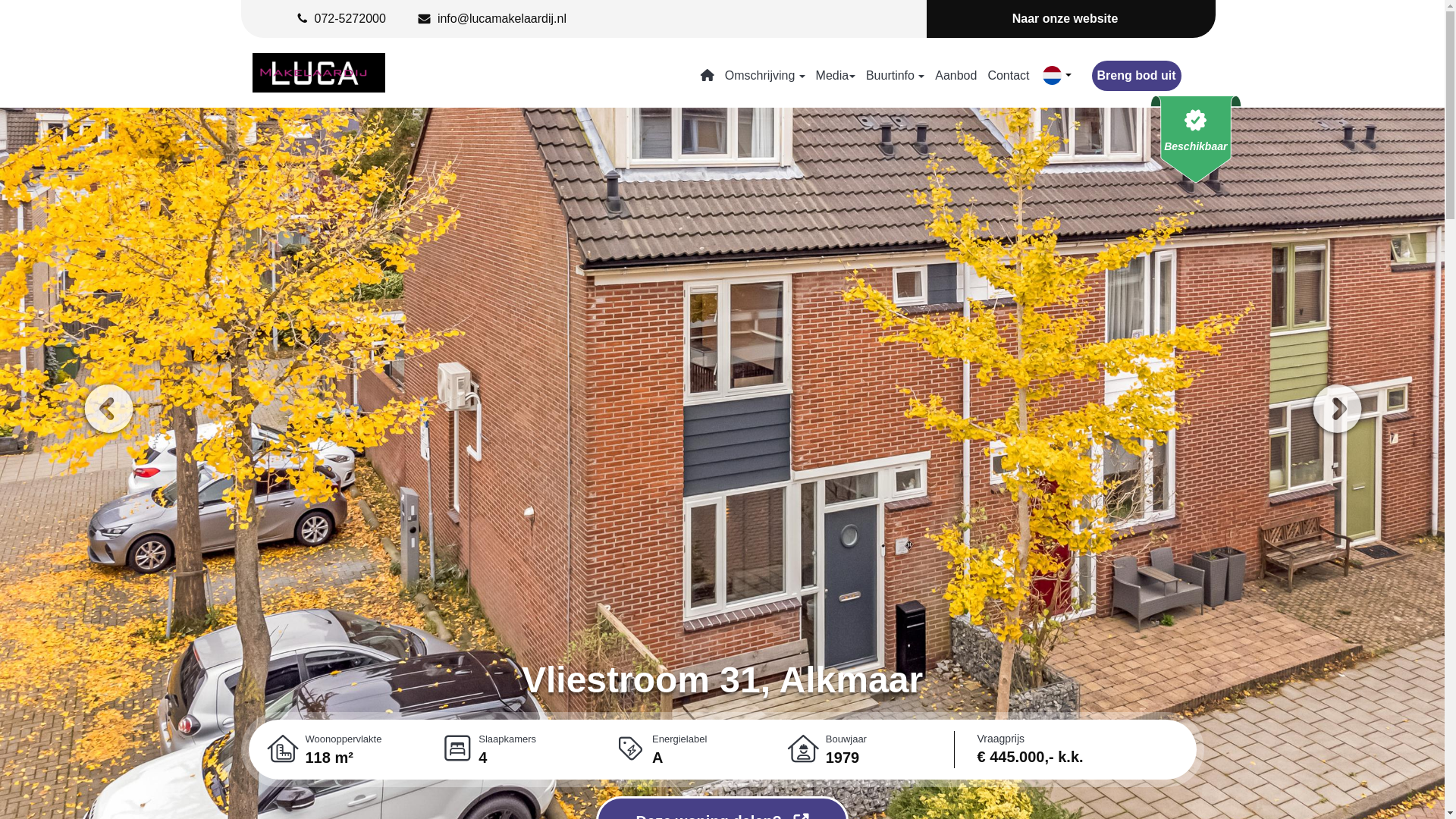 website screenshot of https://vliestroom31.nl/