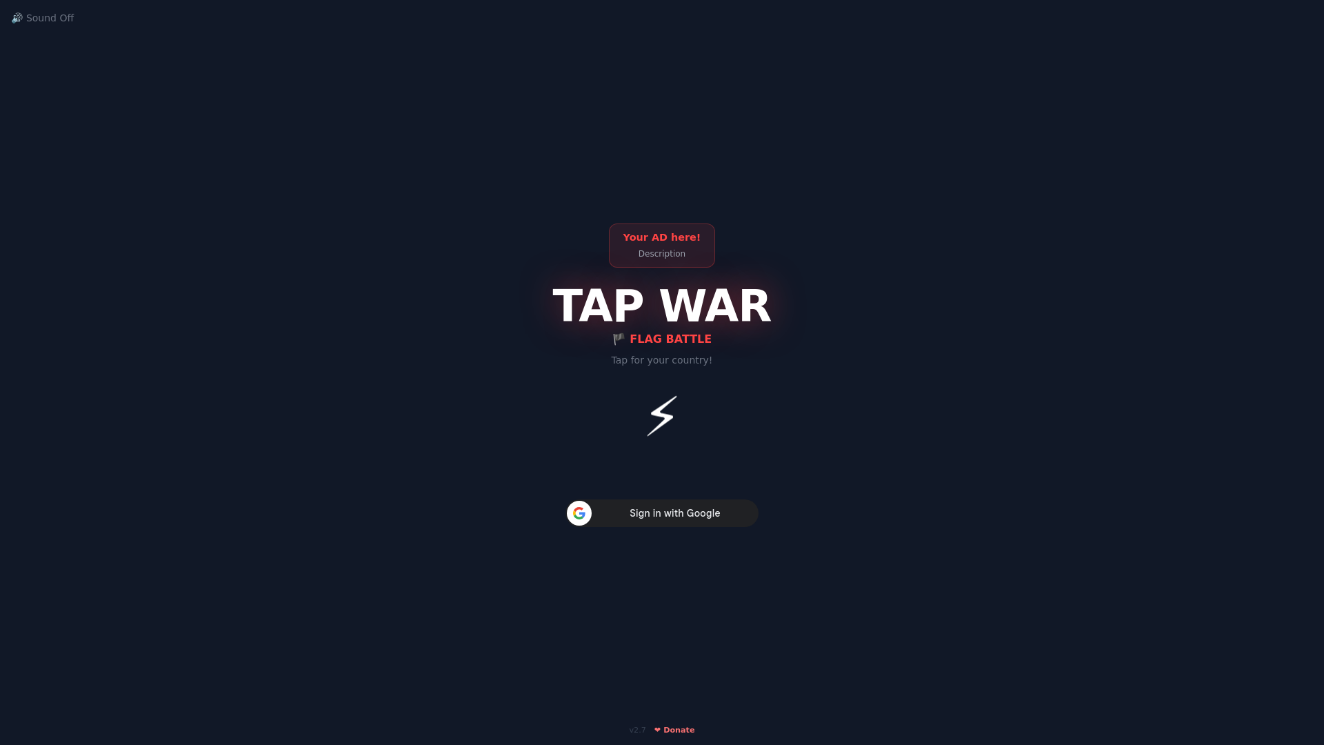 website screenshot of https://tapwar.online/