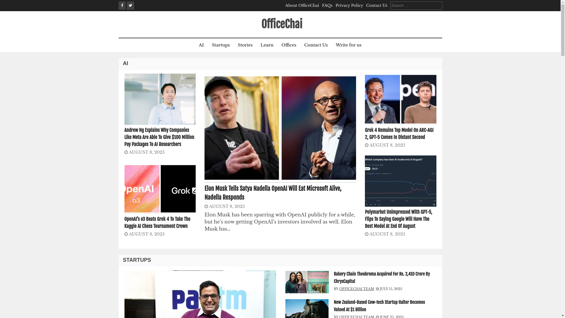 website screenshot of https://officechai.com