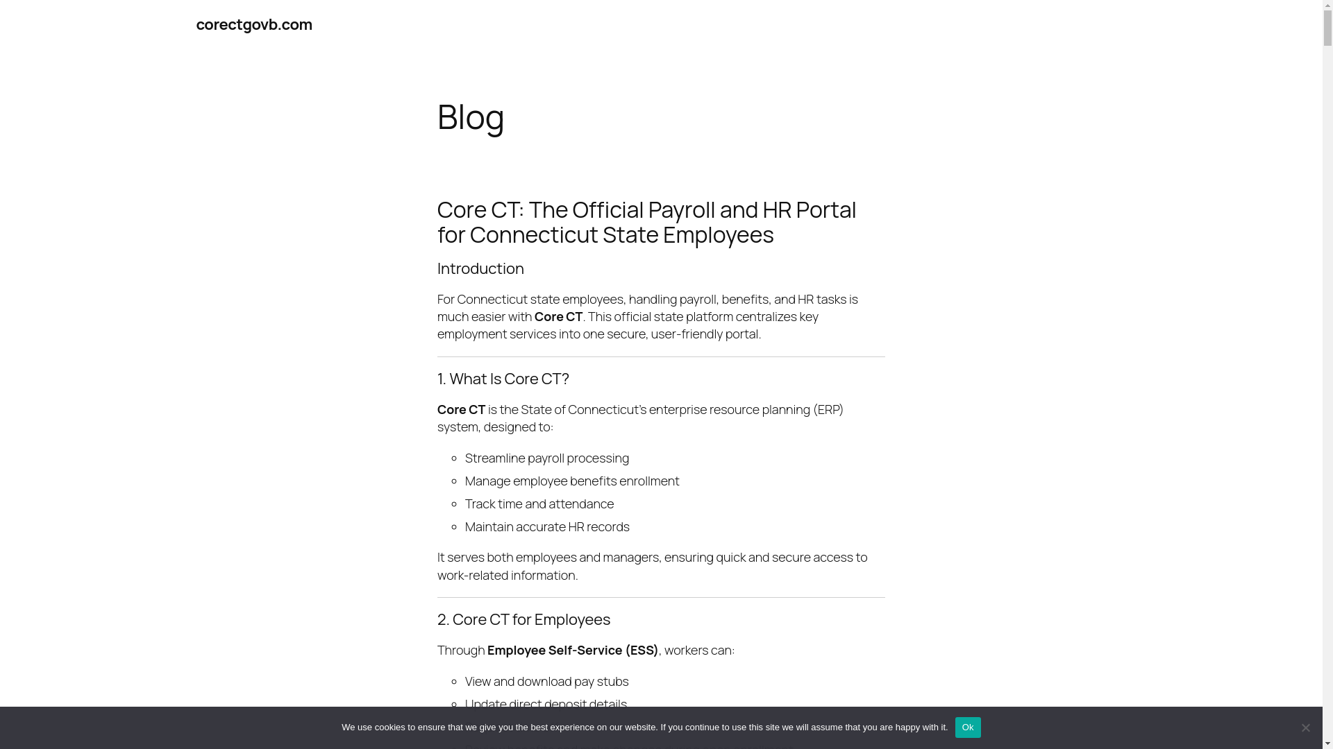 website screenshot of https://corectgovb.com/