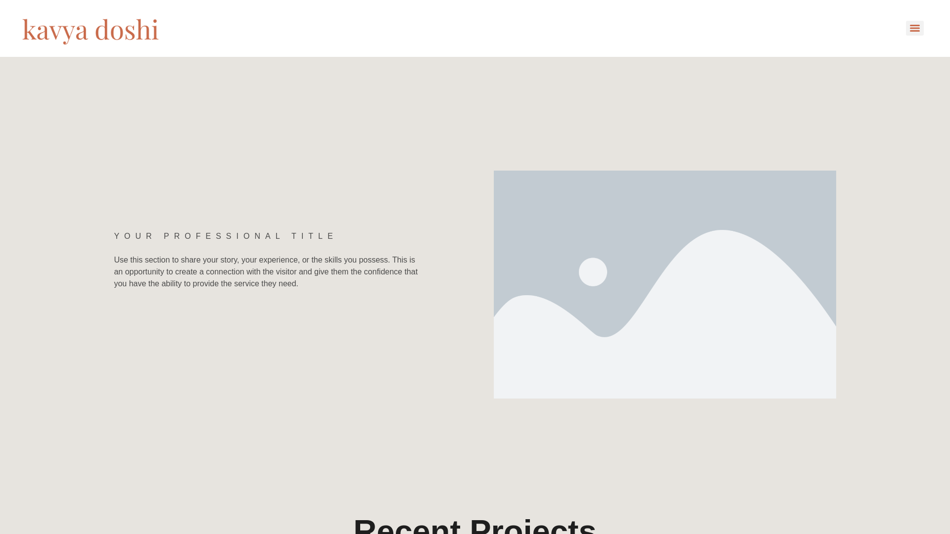 website screenshot of https://kavyadoshi.com/